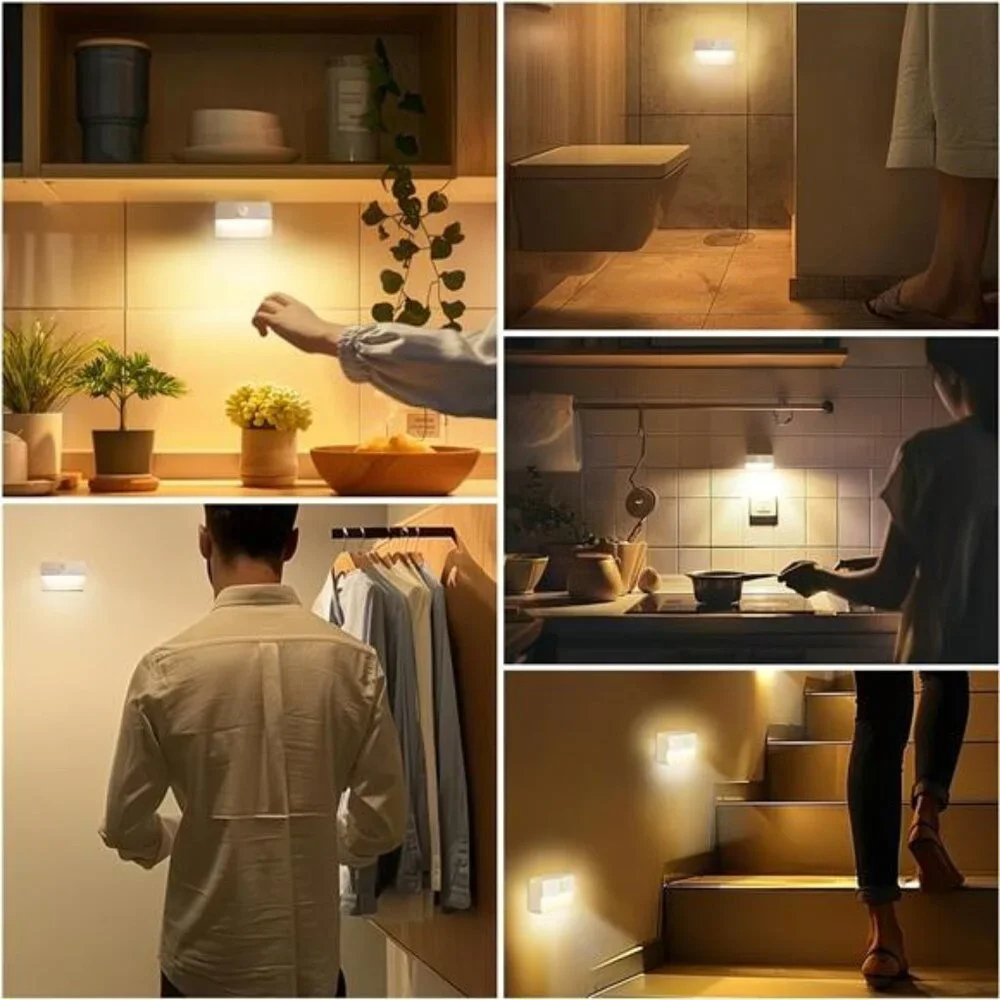 Motion Sensor Stair Light for Indoor Battery Operated Closet Lights Portable 8PK